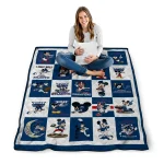 florida atlantic owls mickey mouse motif blue white quilt blanket best selling