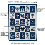 florida atlantic owls mickey mouse motif blue white quilt blanket best selling