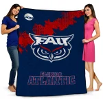 florida atlantic owls paint trail blue quilt blanket best selling