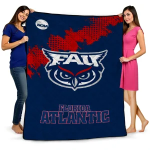 florida atlantic owls paint trail blue quilt blanket best selling