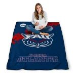 florida atlantic owls paint trail blue quilt blanket best selling
