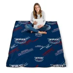 florida atlantic owls sketch lines blue quilt blanket best selling