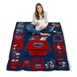 florida atlantic owls snoopy love blue quilt blanket best selling