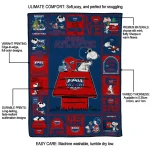 florida atlantic owls snoopy love blue quilt blanket best selling