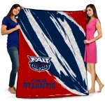 florida atlantic owls stroke art blue white quilt blanket best selling
