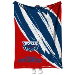 florida atlantic owls stroke art blue white quilt blanket best selling
