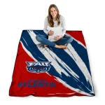 florida atlantic owls stroke art blue white quilt blanket best selling