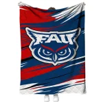 florida atlantic owls wild lines blue white quilt blanket best selling