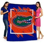 florida gators block border blue quilt blanket best selling