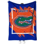 florida gators block border blue quilt blanket best selling