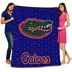 florida gators brick grid blue quilt blanket best selling