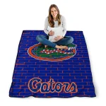 florida gators brick grid blue quilt blanket best selling