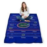 florida gators handdrawn stripes blue quilt blanket best selling