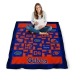 florida gators helmet heart blue quilt blanket best selling