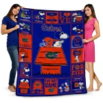 florida gators snoopy love blue quilt blanket best selling