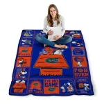 florida gators snoopy love blue quilt blanket best selling