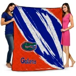 florida gators stroke art blue white quilt blanket best selling