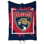 florida panthers block border red quilt blanket best selling