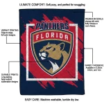 florida panthers block border red quilt blanket best selling