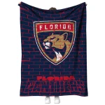 florida panthers brick grid red quilt blanket best selling