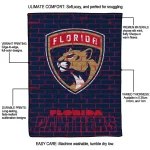 florida panthers brick grid red quilt blanket best selling