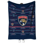 florida panthers handdrawn stripes red quilt blanket best selling