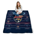 florida panthers handdrawn stripes red quilt blanket best selling