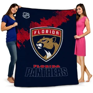florida panthers nhl shield red quilt blanket best selling