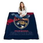 florida panthers nhl shield red quilt blanket best selling