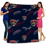 florida panthers sketch lines red quilt blanket best selling