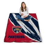 florida panthers stroke art red white quilt blanket best selling