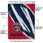 florida panthers stroke art red white quilt blanket best selling