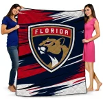 florida panthers wild lines red white quilt blanket best selling