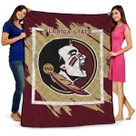 florida state seminoles block border garnet quilt blanket best selling