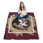 florida state seminoles block border garnet quilt blanket best selling