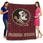 florida state seminoles brick grid garnet quilt blanket best selling