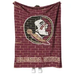 florida state seminoles brick grid garnet quilt blanket best selling