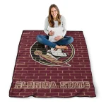 florida state seminoles brick grid garnet quilt blanket best selling