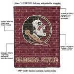 florida state seminoles brick grid garnet quilt blanket best selling