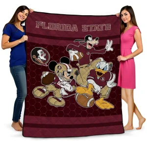florida state seminoles disney football garnet quilt blanket best selling