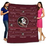 florida state seminoles handdrawn stripes garnet quilt blanket best selling