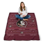 florida state seminoles handdrawn stripes garnet quilt blanket best selling
