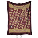 florida state seminoles helmet heart garnet quilt blanket best selling