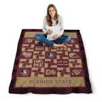 florida state seminoles helmet heart garnet quilt blanket best selling