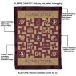 florida state seminoles helmet heart garnet quilt blanket best selling