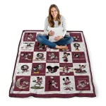 florida state seminoles mickey mouse motif garnet white quilt blanket best selling