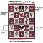 florida state seminoles mickey mouse motif garnet white quilt blanket best selling