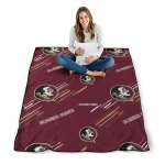 florida state seminoles sketch lines garnet quilt blanket best selling