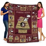 florida state seminoles snoopy love garnet quilt blanket best selling