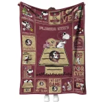 florida state seminoles snoopy love garnet quilt blanket best selling